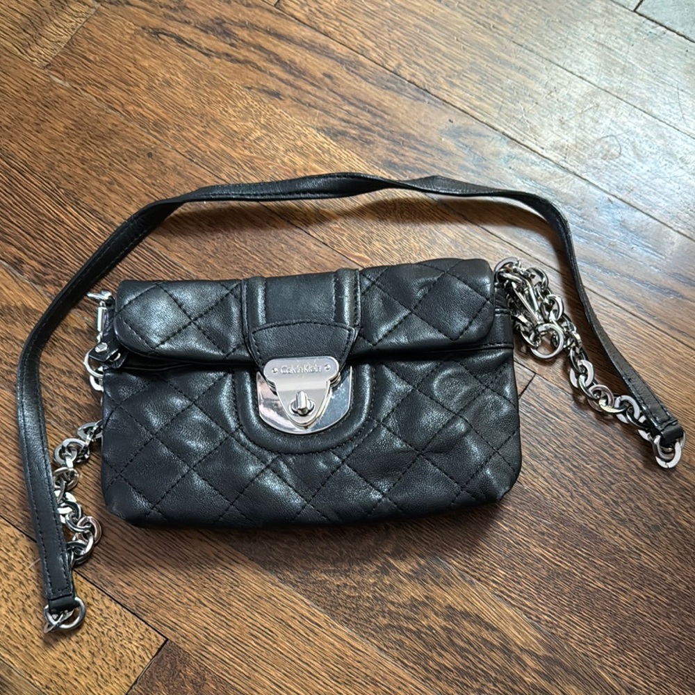 Calvin Klein Black Quilted Shoulder Bag